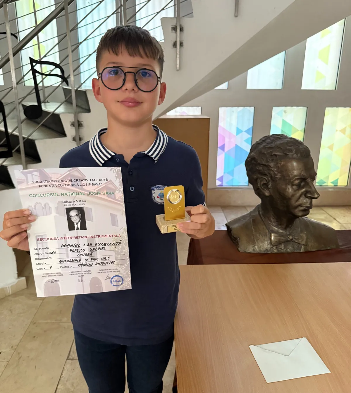 Imagine pentru Premiul 1 de Excelență - Concursul Național Iosif Sava (Ediția a 8-a)